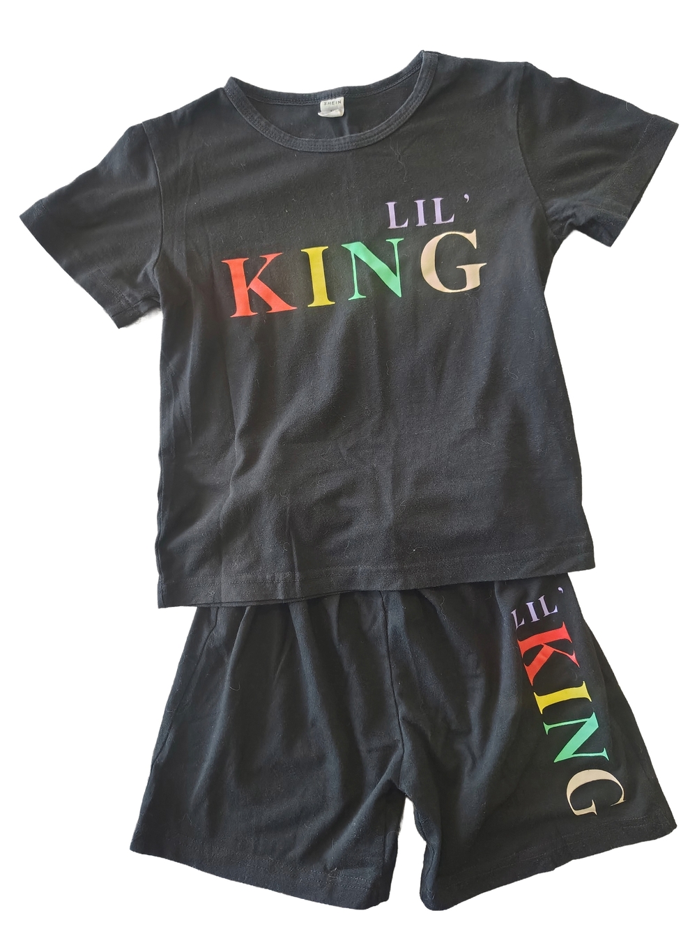 Shein Boys Black 'Lil' King' Set Size 5/6